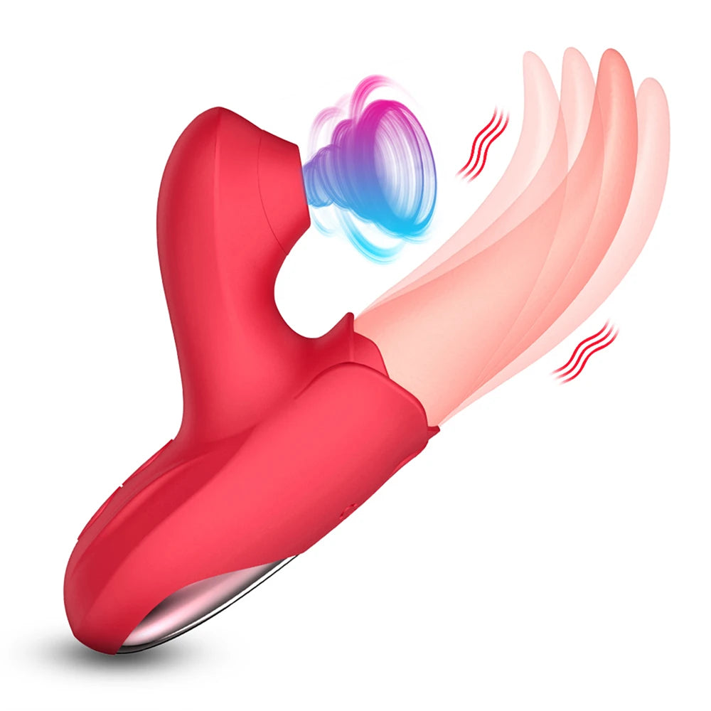 Sextoy vibromasseur avec stimulation par langue léchante pour tétons et clitoris, vibrations pour femmes et couples, jouet adulte sexy, vibromasseur féminin.