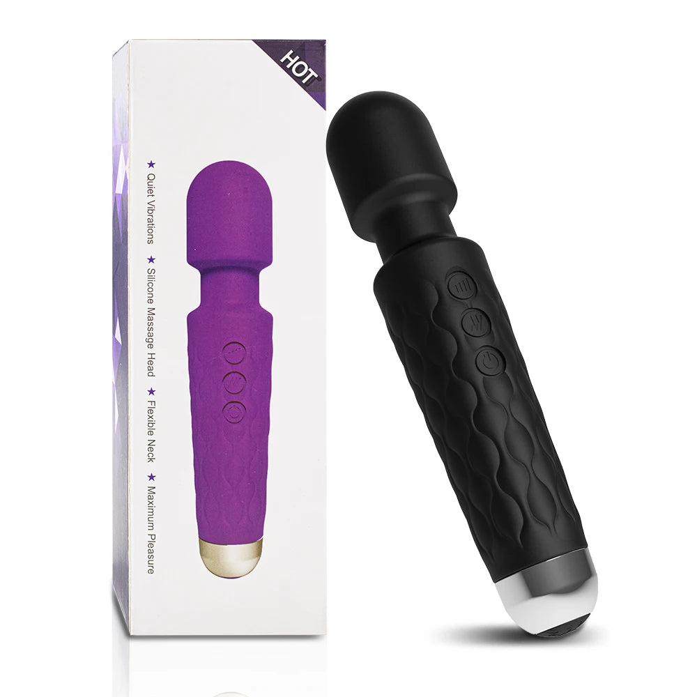 Vibromasseur AV puissant type baguette magique, stimulateur du clitoris, masseur du point G, sextoy pour femmes, produit érotique adulte féminin.