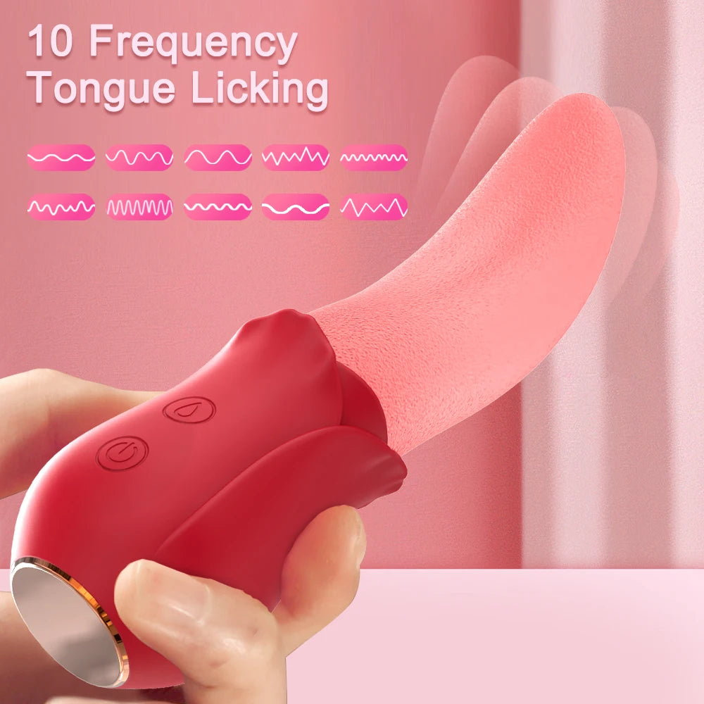 Sextoy vibromasseur avec stimulation par langue léchante pour tétons et clitoris, vibrations pour femmes et couples, jouet adulte sexy, vibromasseur féminin.