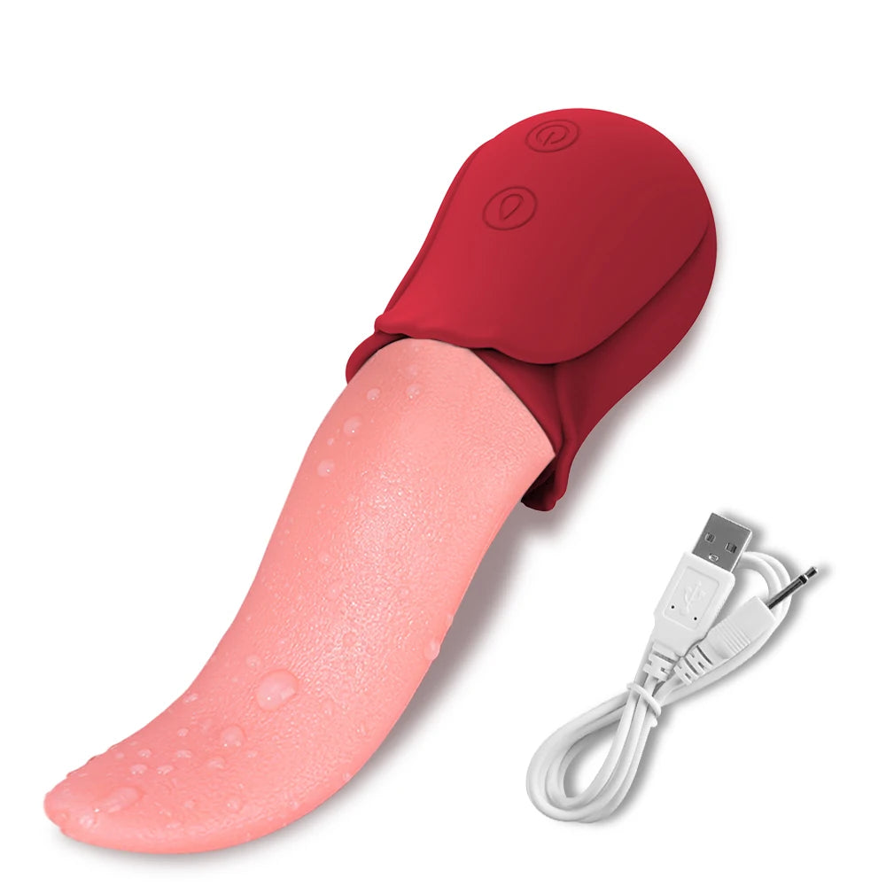 Sextoy vibromasseur avec stimulation par langue léchante pour tétons et clitoris, vibrations pour femmes et couples, jouet adulte sexy, vibromasseur féminin.