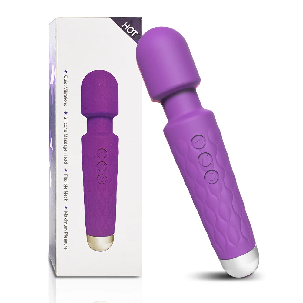 Vibromasseur AV puissant type baguette magique, stimulateur du clitoris, masseur du point G, sextoy pour femmes, produit érotique adulte féminin.