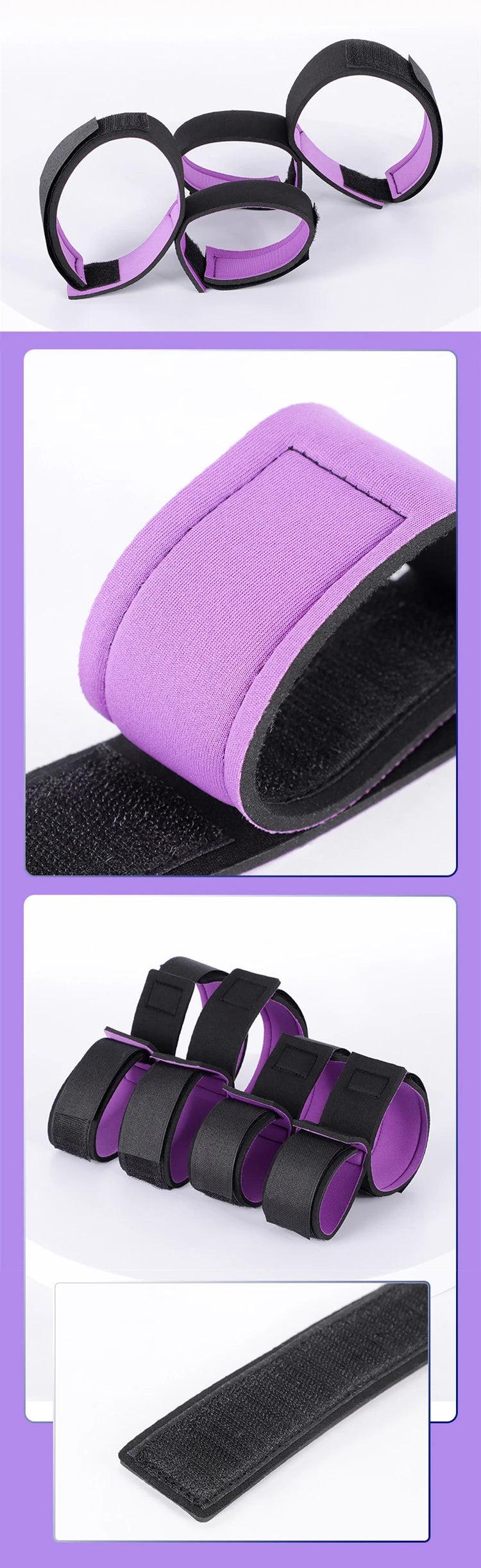 Accessoires BDSM pour femmes : menottes, matériel de bondage pour couples, jeux adultes érotiques, dispositifs de restriction et sangles de positionnement.