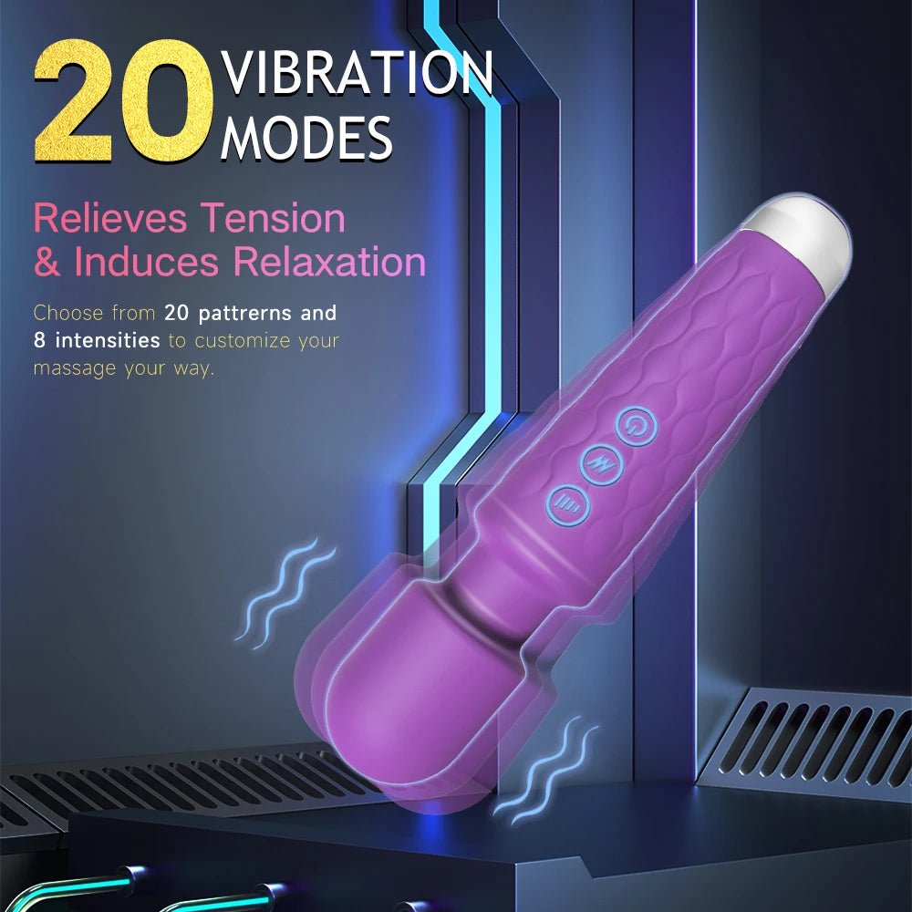 Vibromasseur AV puissant type baguette magique, stimulateur du clitoris, masseur du point G, sextoy pour femmes, produit érotique adulte féminin.